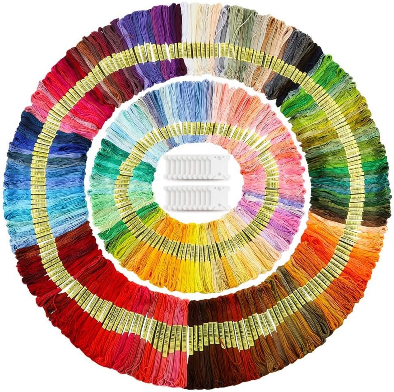 300 Skeins Rainbow Embroidery Floss – Colorful Thread for Friendship Bracelets, Cross Stitch, Needlework, DIY Crafts with 20 Floss Bobbins